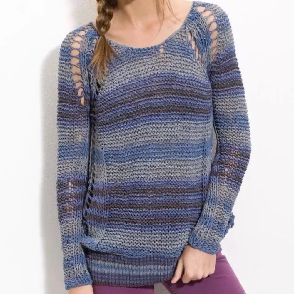 Free People Desert Moon Ribbon Tape Yarn Sweater View 2