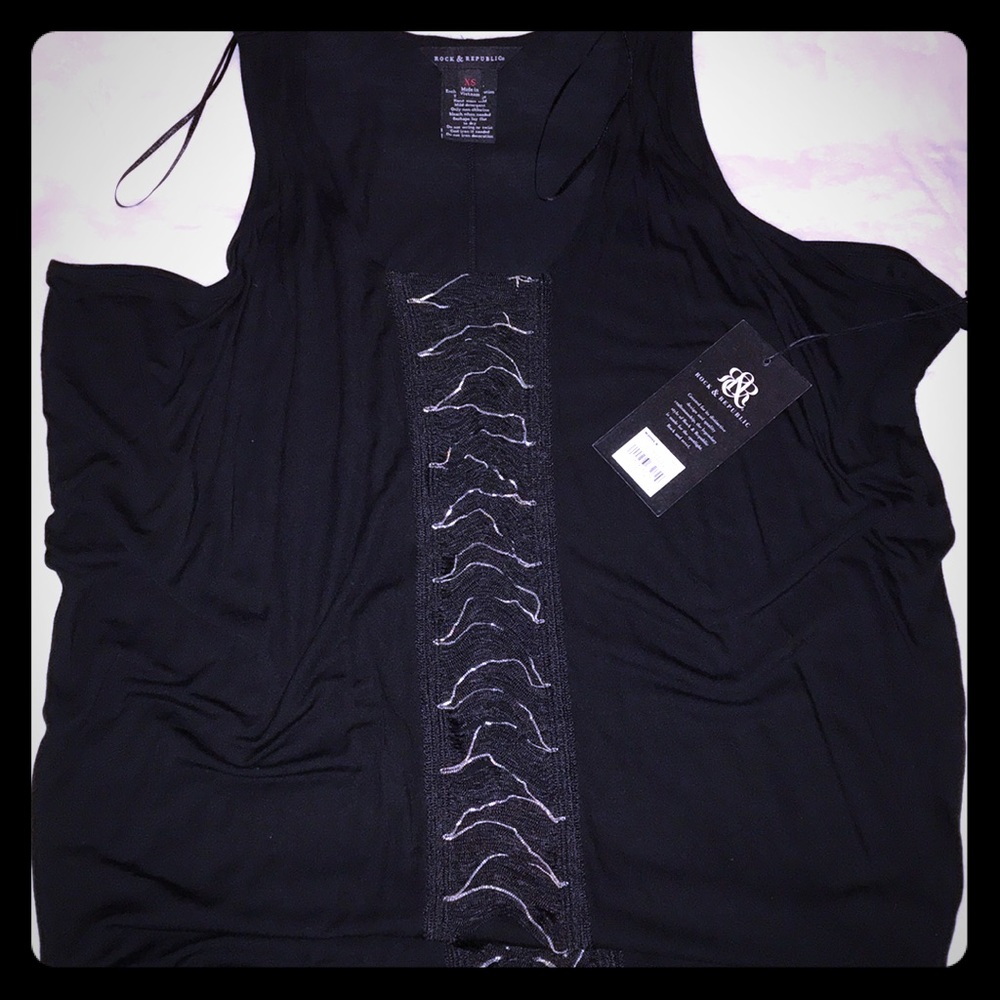 Rock & Republic black sleeveless top