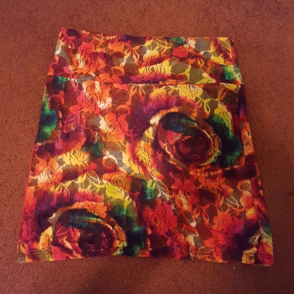 Watercolor Floral Bodycon Skirt