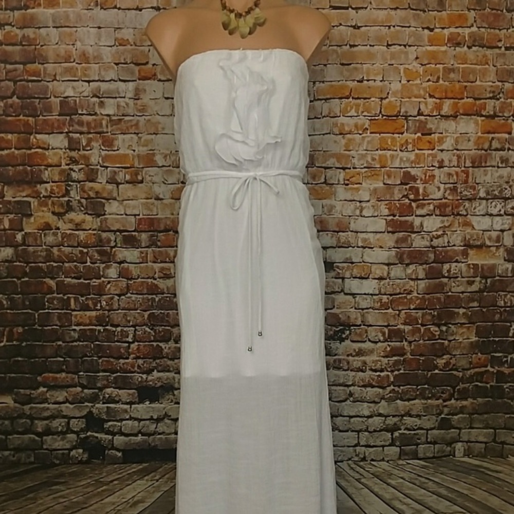 White strapless maxi!