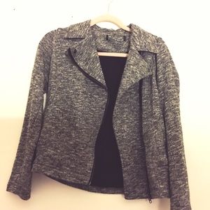 Heathered Knit Moto Jacket