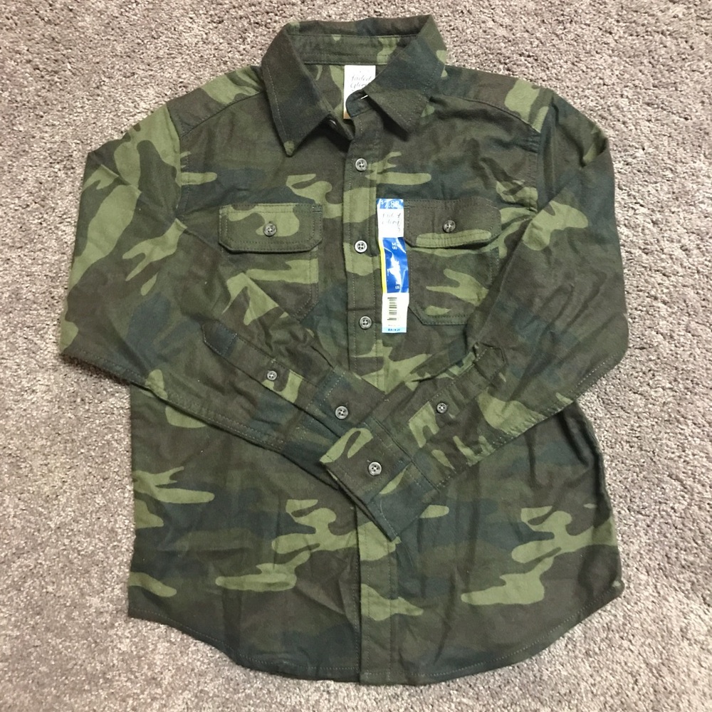 Boys Camo Button Down
