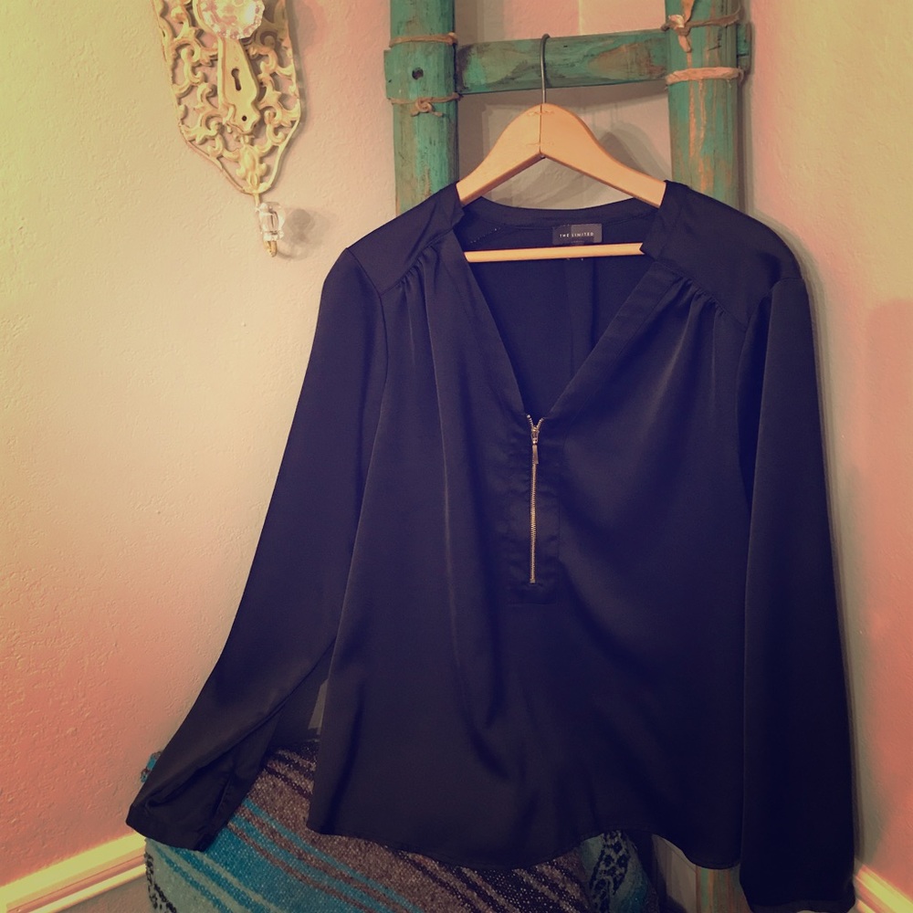 Black Satin Blouse | The Limited