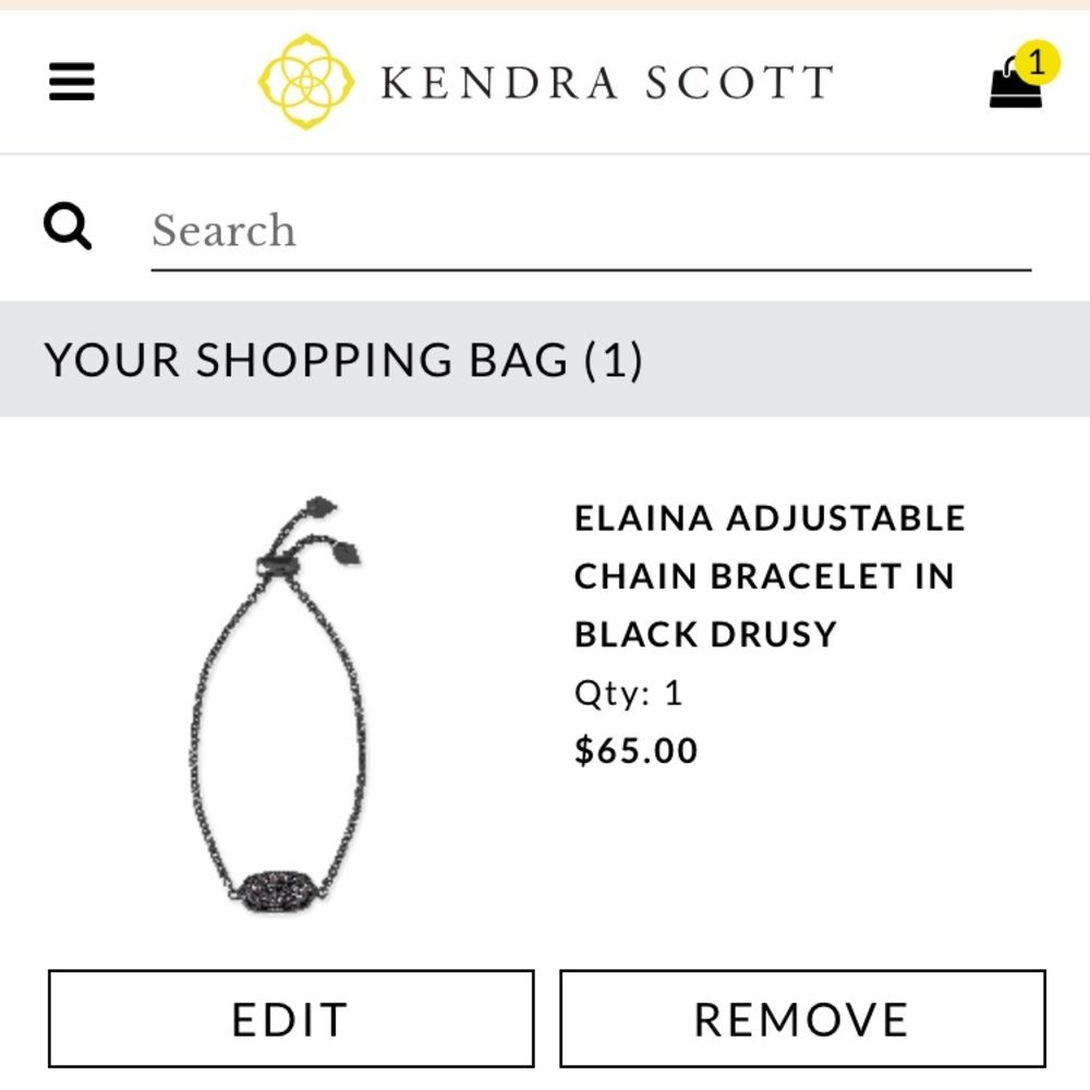 Kendra Scott chain bracelet in Black Drusy