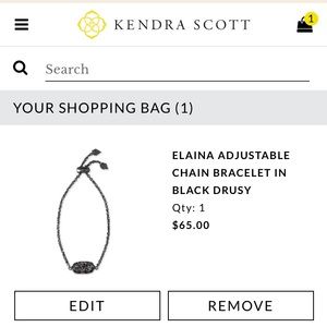 Kendra Scott chain bracelet in Black Drusy