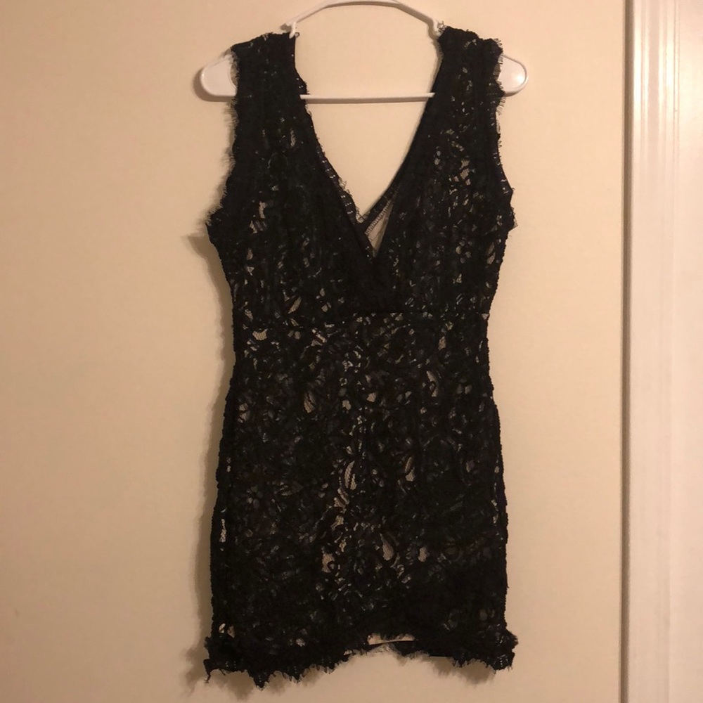 Black lace cocktail dress