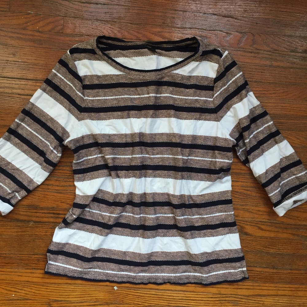 J Crew size Large Reverse Jacquard Stripe Popover