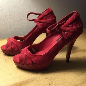 Red suede heels perfect for your Holiday party