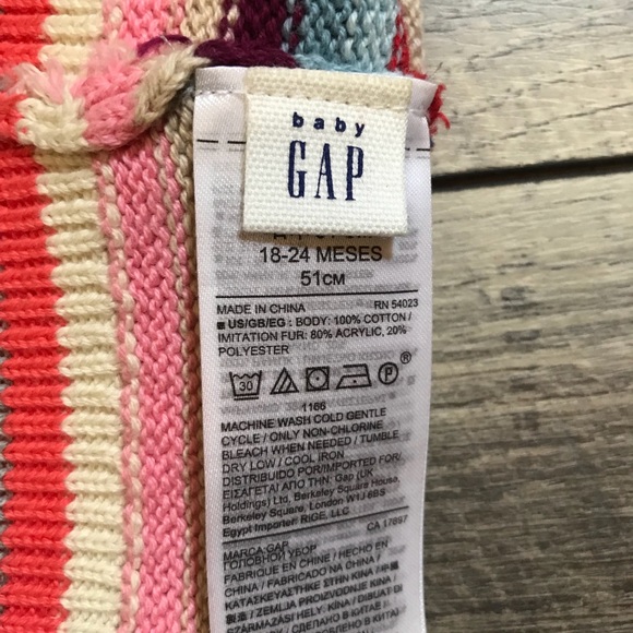 Multi-Colored Striped Hat with Gloves - Picture 2 of 2