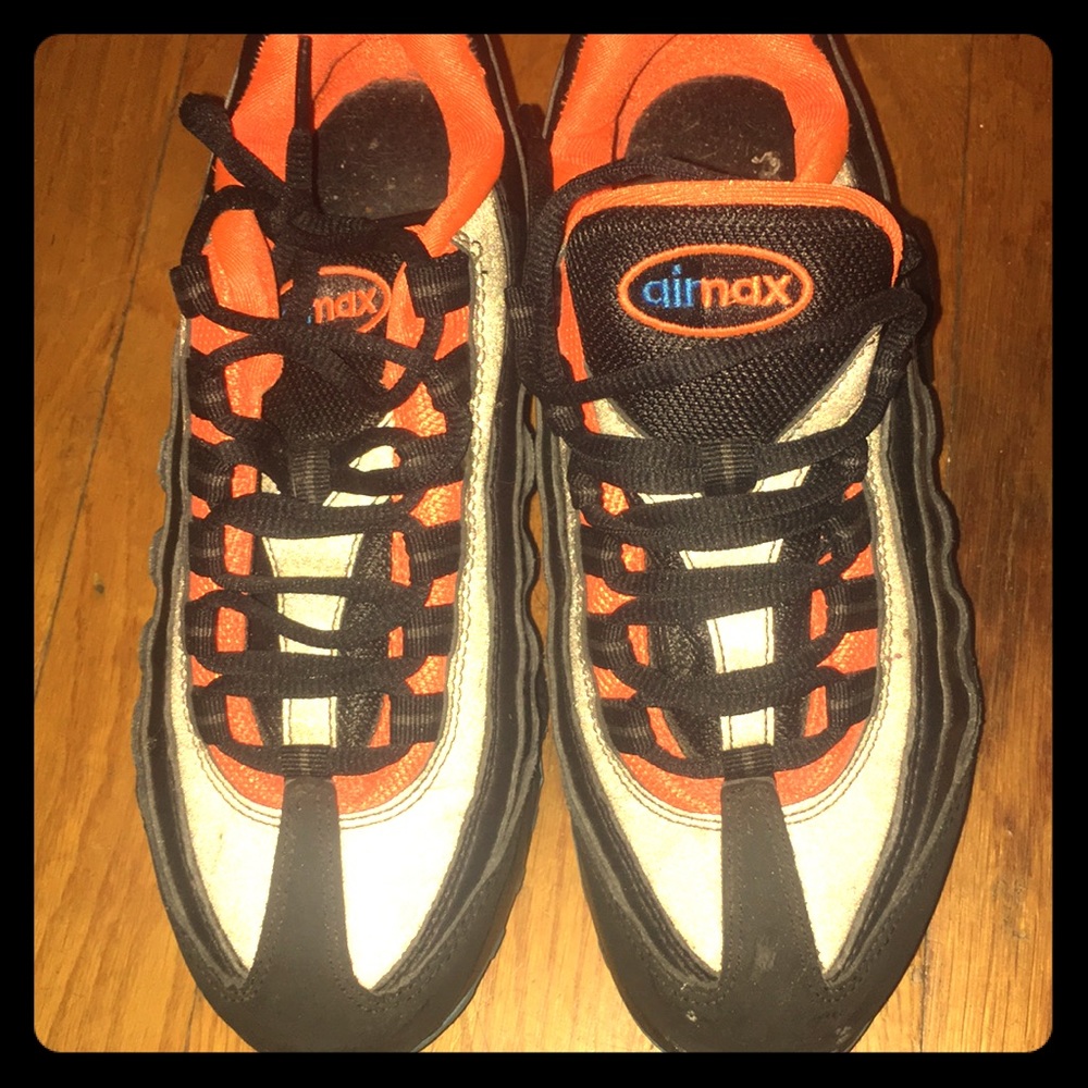 Black orange and silver Nike air max’s