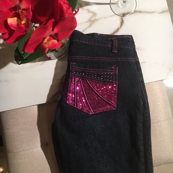 Very rare very unique size 3 pink and black jeans - Picture 2 of 8