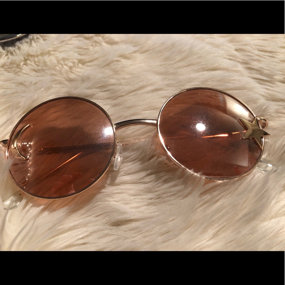 Orangey brown  circle lense sun glasses