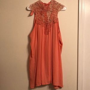 Embroidered neck summer dress