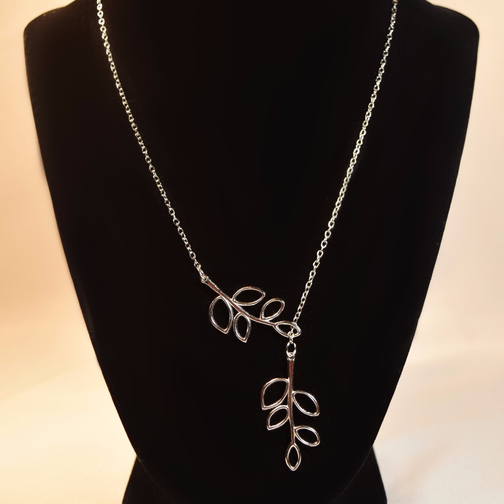 Silver Plated Leaf Necklace