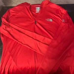 Red. 3/4 zip north face flight series