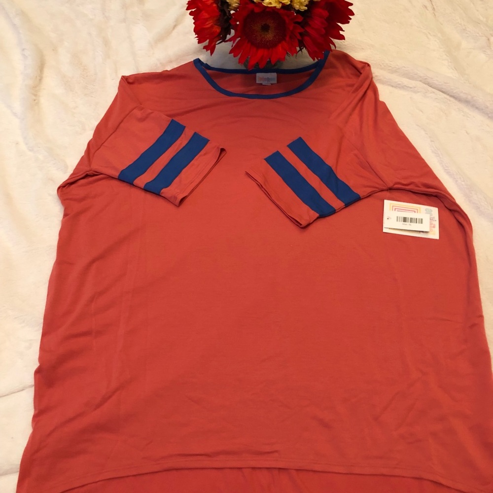 NWT XL Lularoe Irma rust and blue colors
