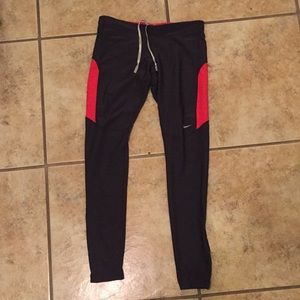 Nike Dark Gray and Red Women’s Running Leggings