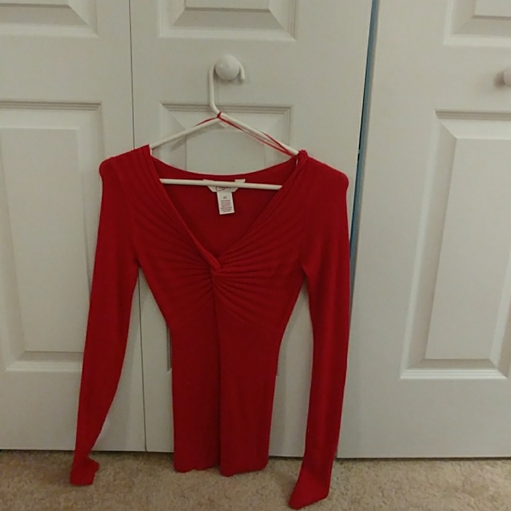 Red stretchy blouse