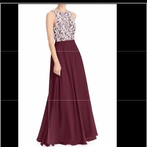 Wine colored special occasion dress