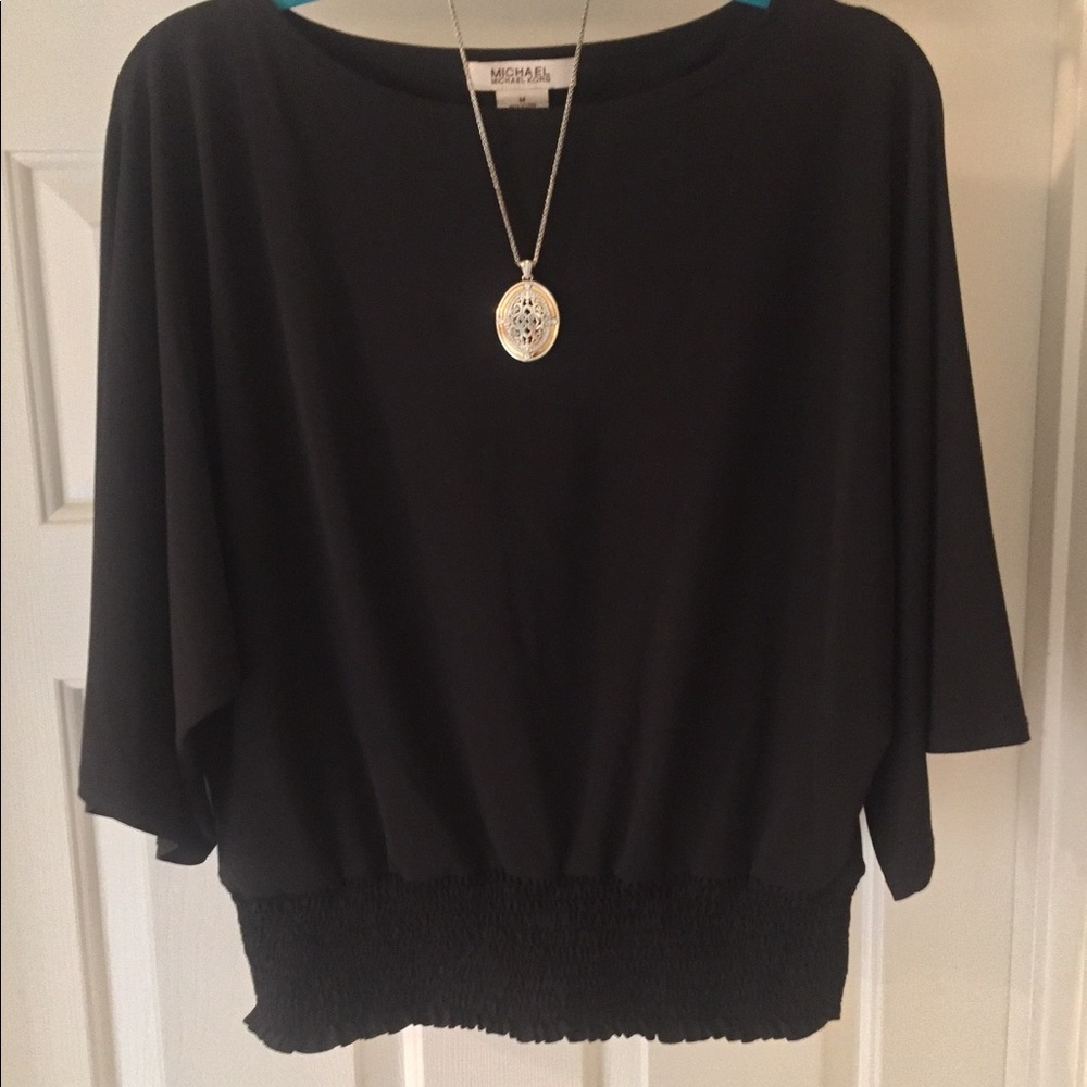 Black Blouse, kimono sleeves (3/4 in length)