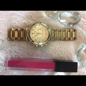 Michael Kors Round Gold Watch with Crystal Dial