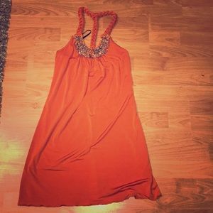 Orange beaded dress