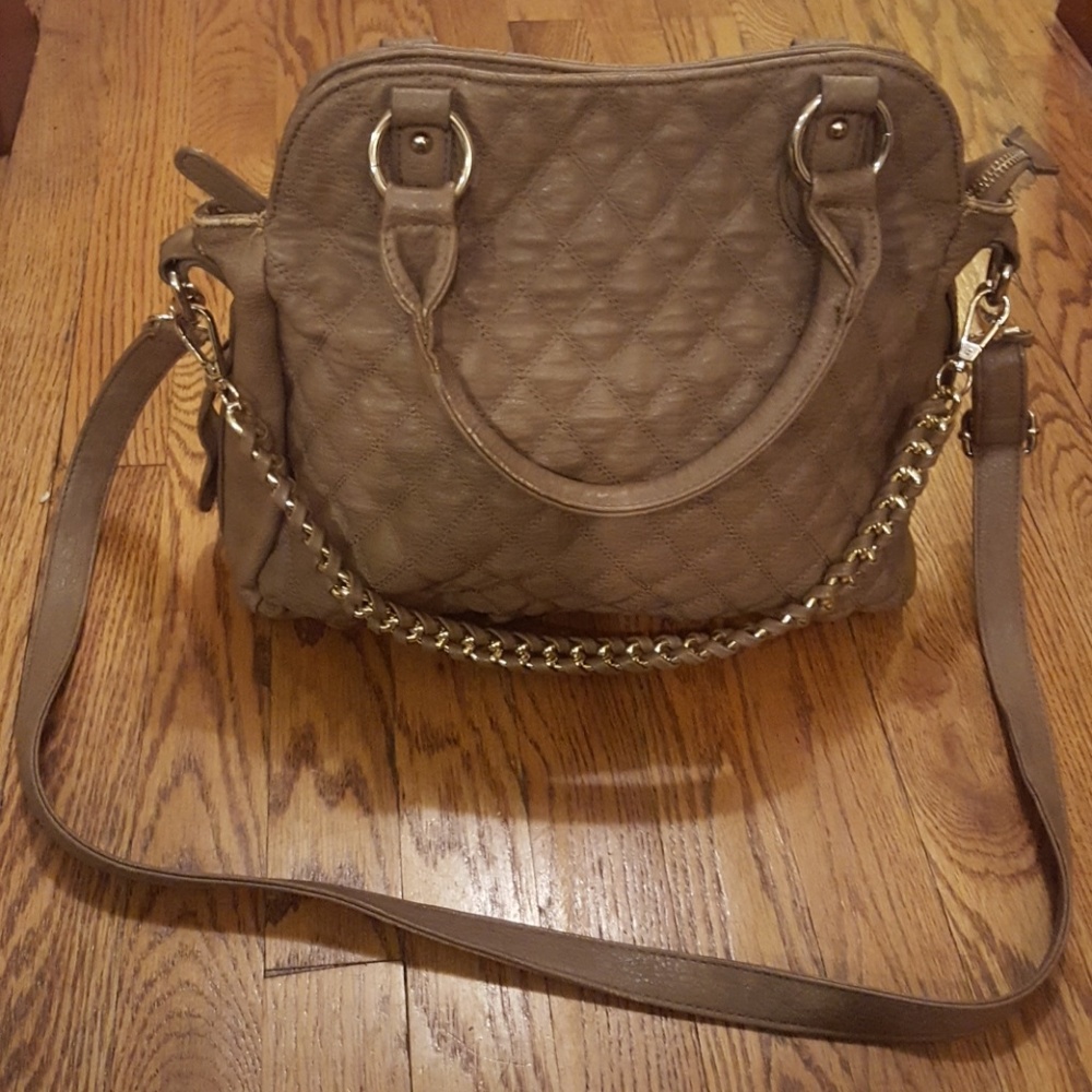 Nude multi strap bag