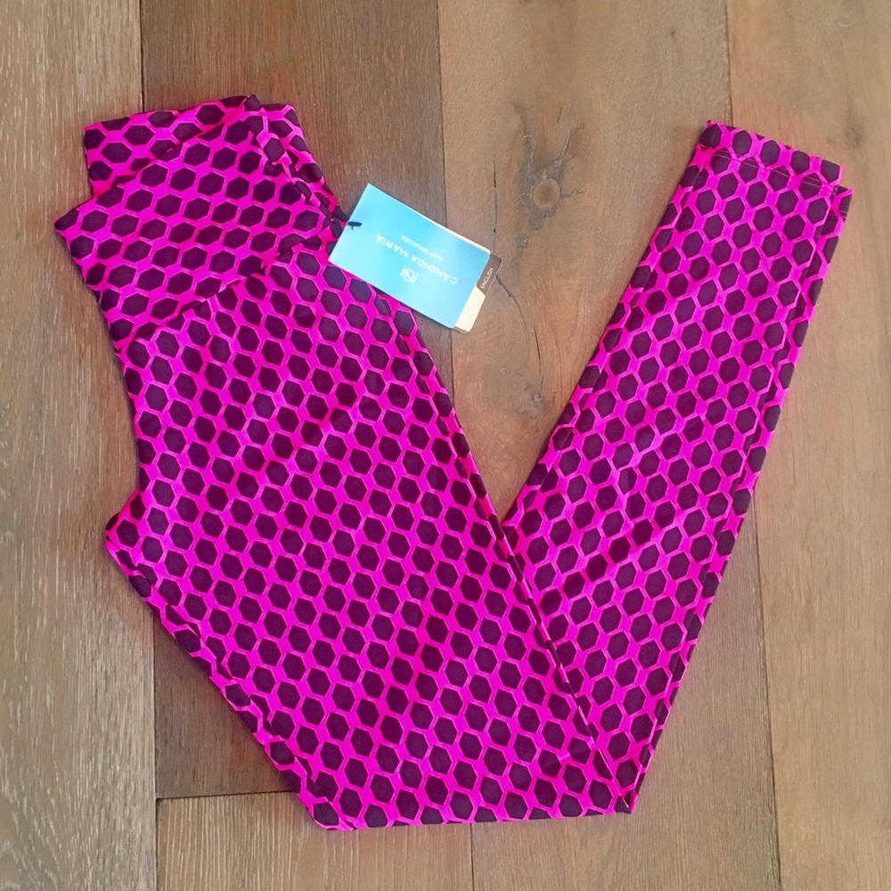 🩷🖤 Geometric Honeycomb Pattern 80s Leggings | 🧘🏾‍♀️YOGA TIME!
