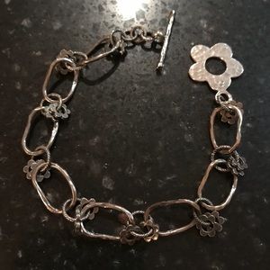 Silpada Sterling Silver Flower Links Bracelet