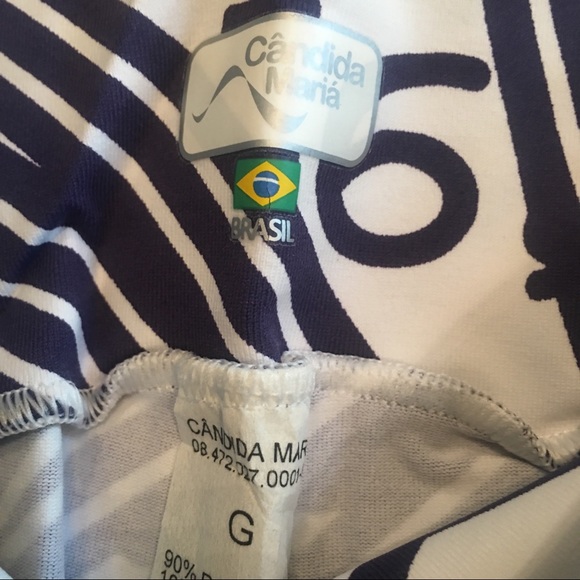 Numeric Geometric Pattern Leggings * YOGA * White * Navy Blue - Picture 3 of 6