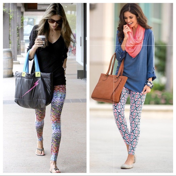 Numeric Geometric Pattern Leggings * YOGA * White * Navy Blue - Picture 4 of 6