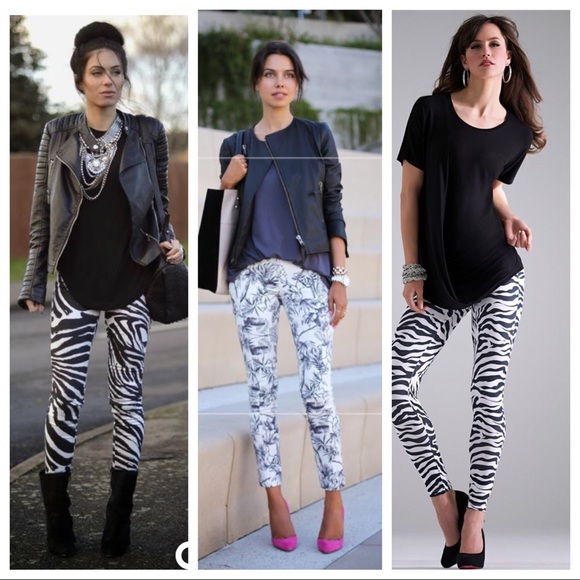 Numeric Geometric Pattern Leggings * YOGA * White * Navy Blue - Picture 6 of 6