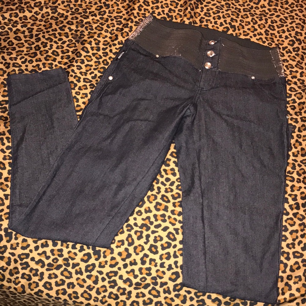 High waisted stretch jeans straight leg size 5
