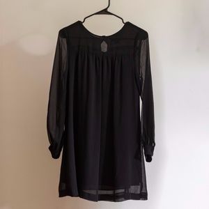 Black Crepe Chiffon Party Dress