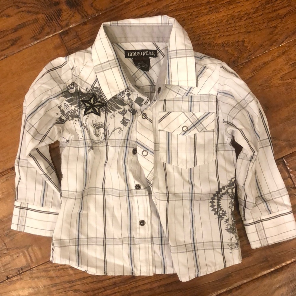 Indigo Start button shirt 2T