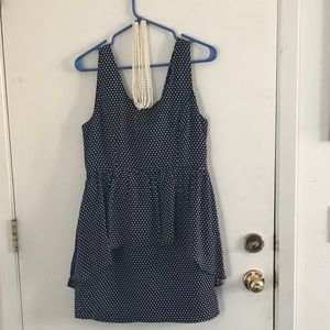 💙Navy Polkadot Dress. Large NWT