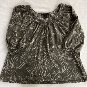 Calvin Klein Grayish Green Peasant Cut Top XL