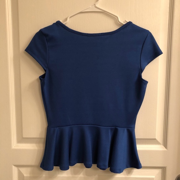 Blue peplum top - Picture 2 of 2