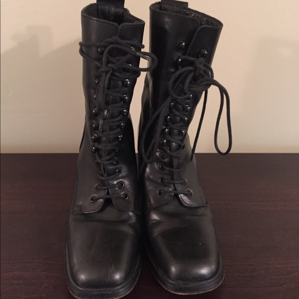 Charles David tie up booties.