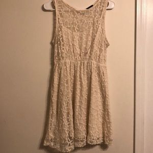 Cream embroidered summer dress