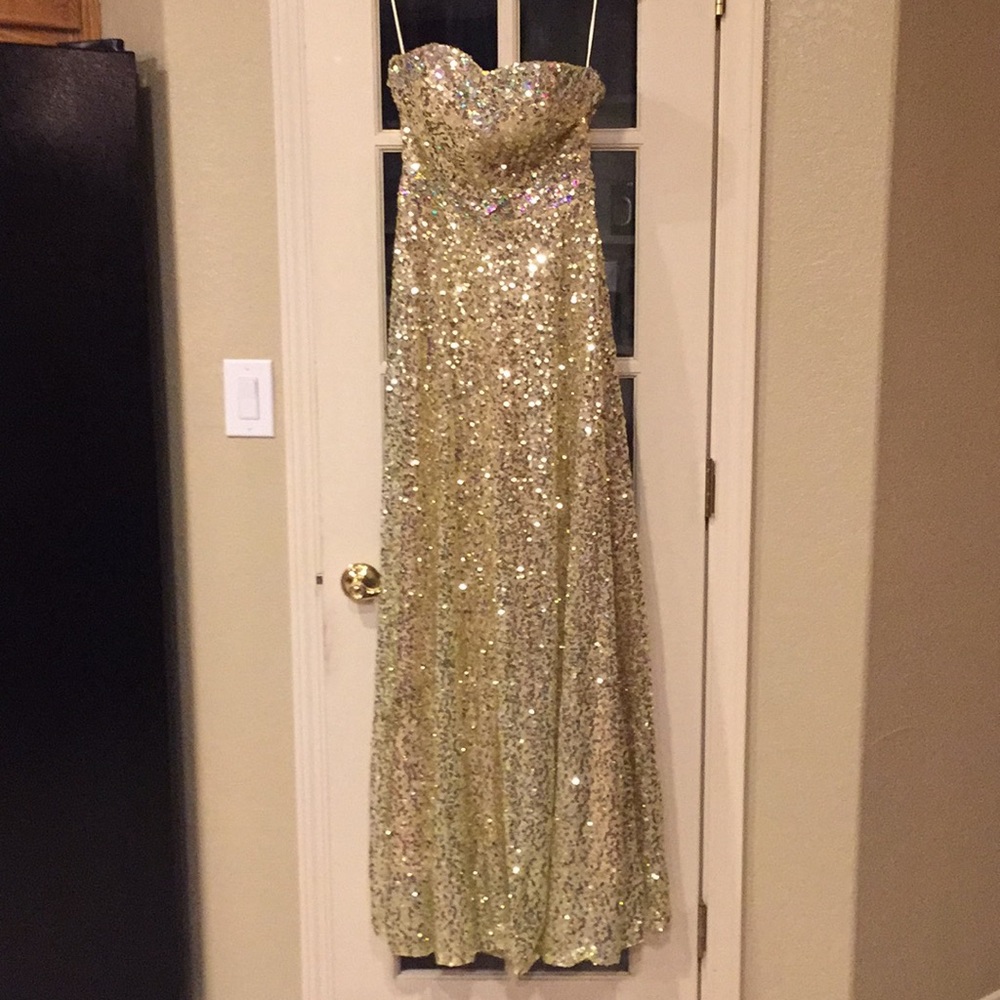 Gold sequin dress