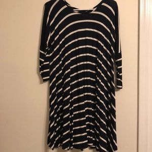 Navy blue striped dress