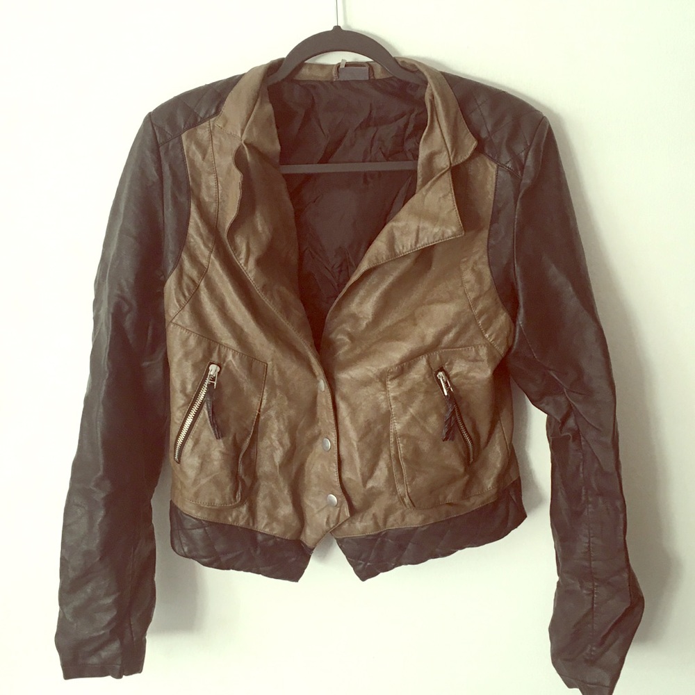 Sparkle and Fade Faux Leather Jacket