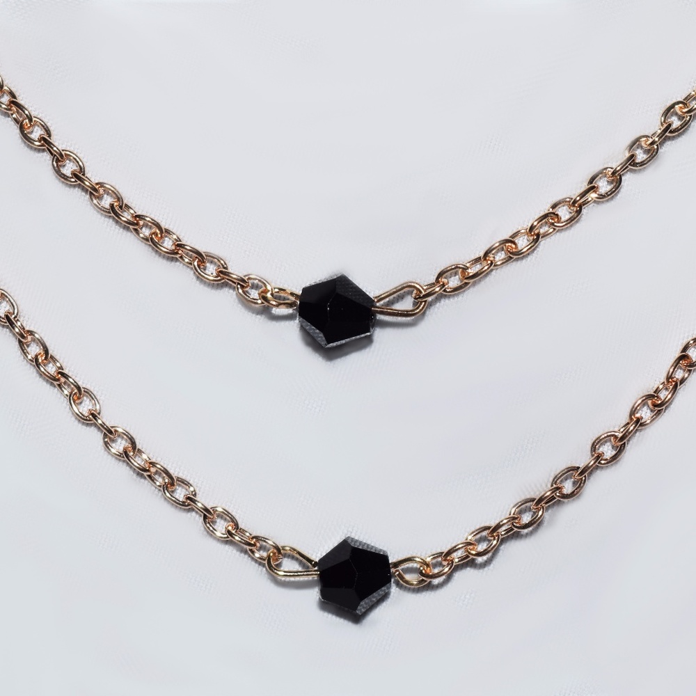 ☆CLEAR OUT☆ Layered Black Gemstone Necklace