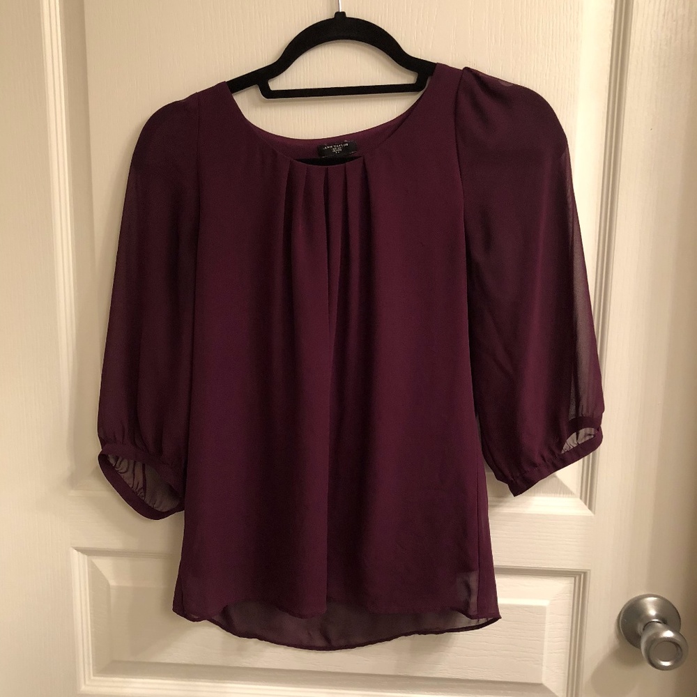 3/4 length plum top