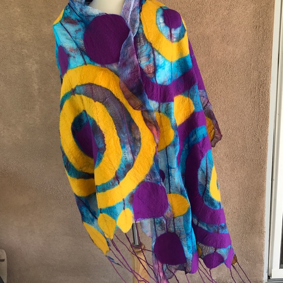 Nuno felting scarf “Rainbow “ - Picture 1 of 6