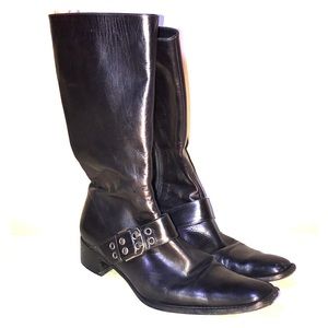 Italian Made Nebuloni Black Boot w/buckle 9.5