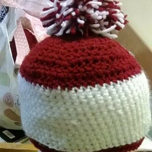 Hand crochet hats mittens and scarves