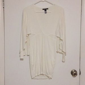 White long sleeve shirt with cape