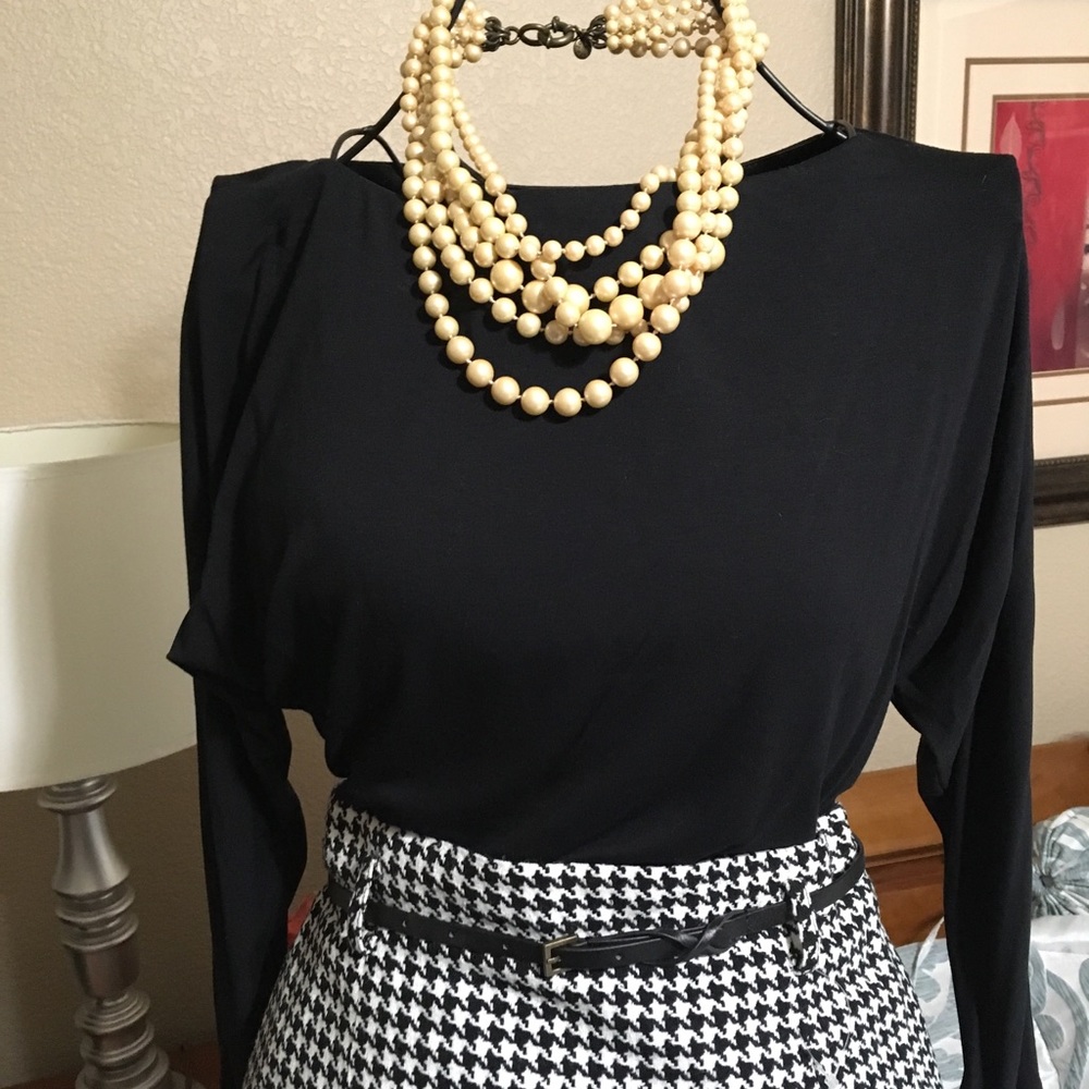 Ralph Lauren dress. Black long sleeve top & skirt.